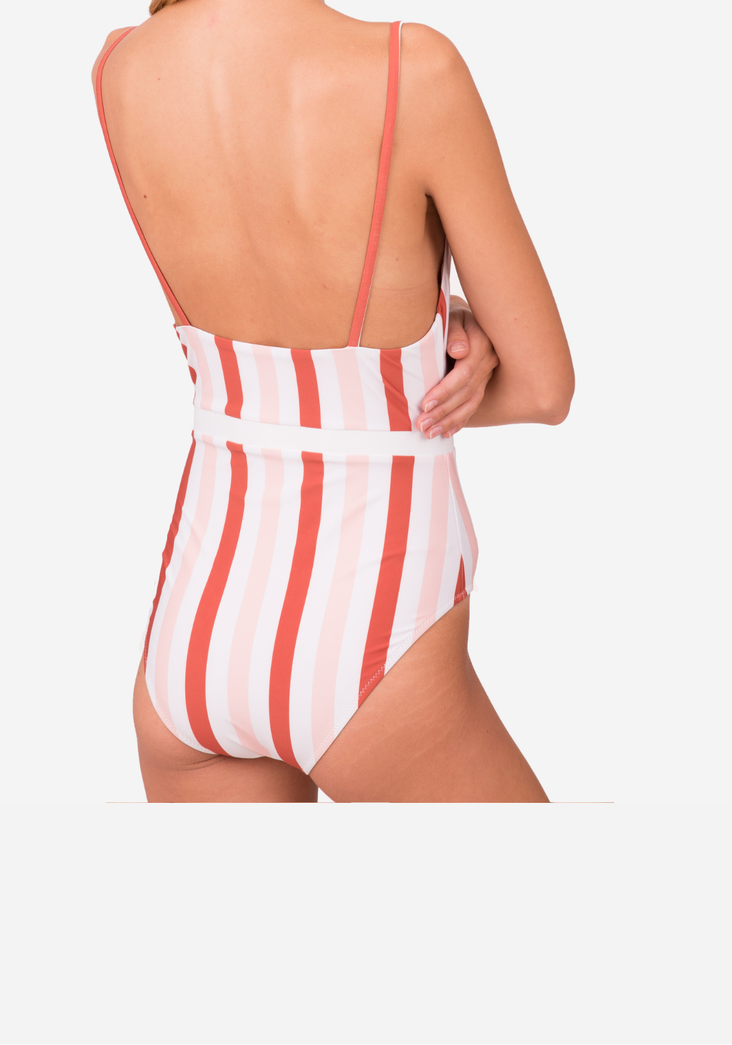 Striped One Piece Swimsuit - recycled nylon.