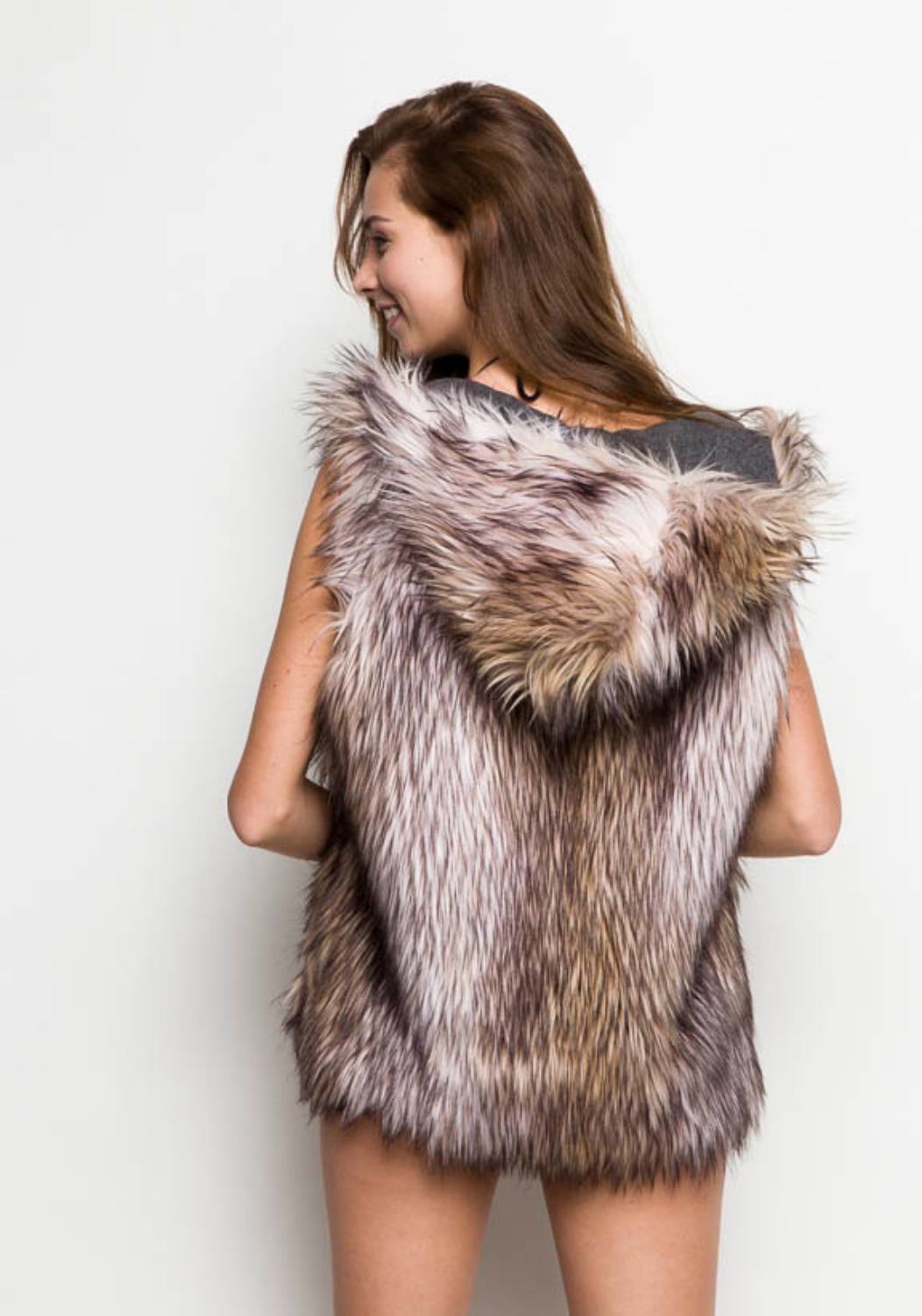 Cozy Reversible Faux Fur Hooded Vest