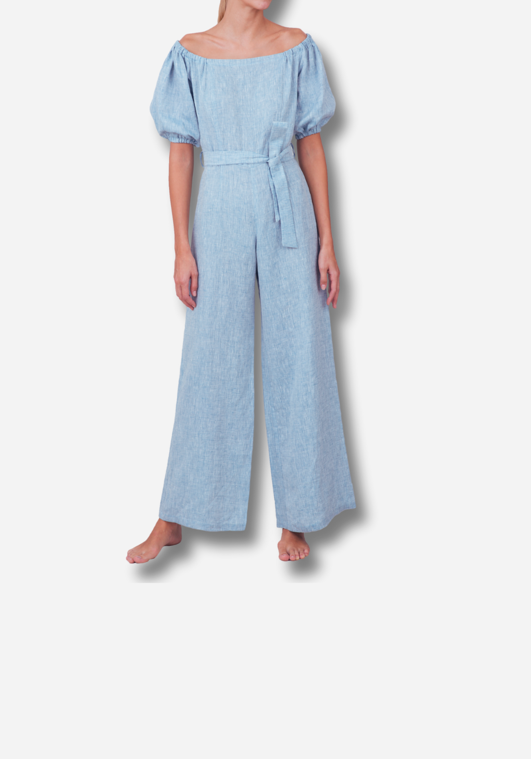 Blue Linen Jumpsuit