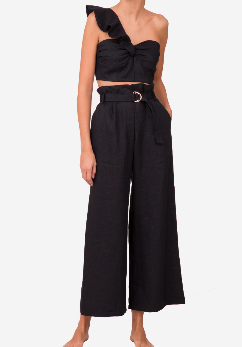 Belted Linen Pants