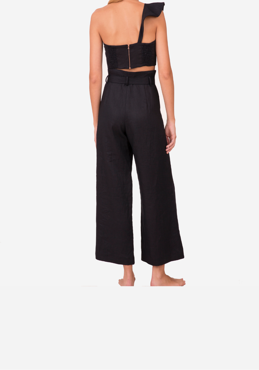 One shoulder Linen top