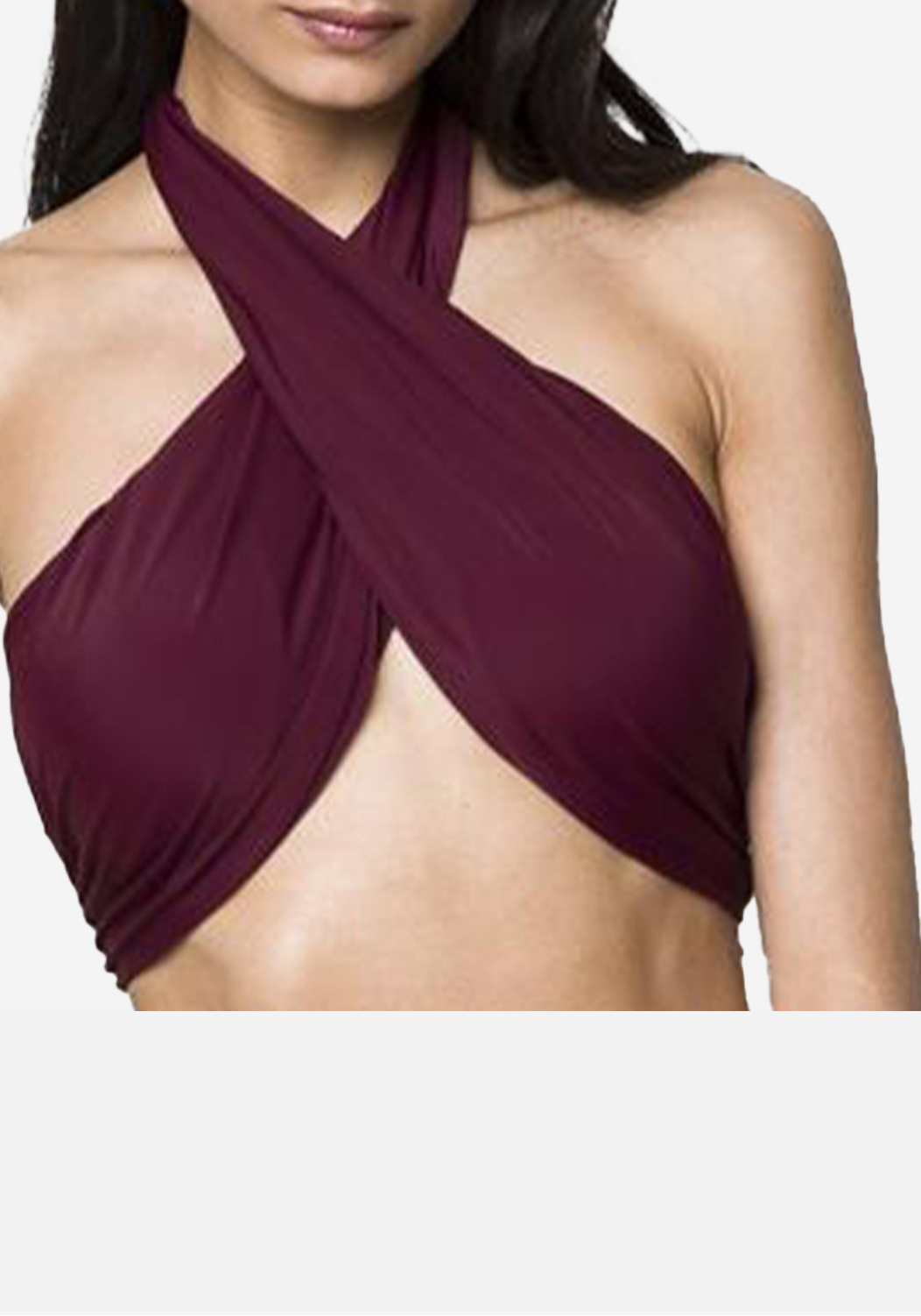 Bocas Wrap Swim Bikini Top Wine