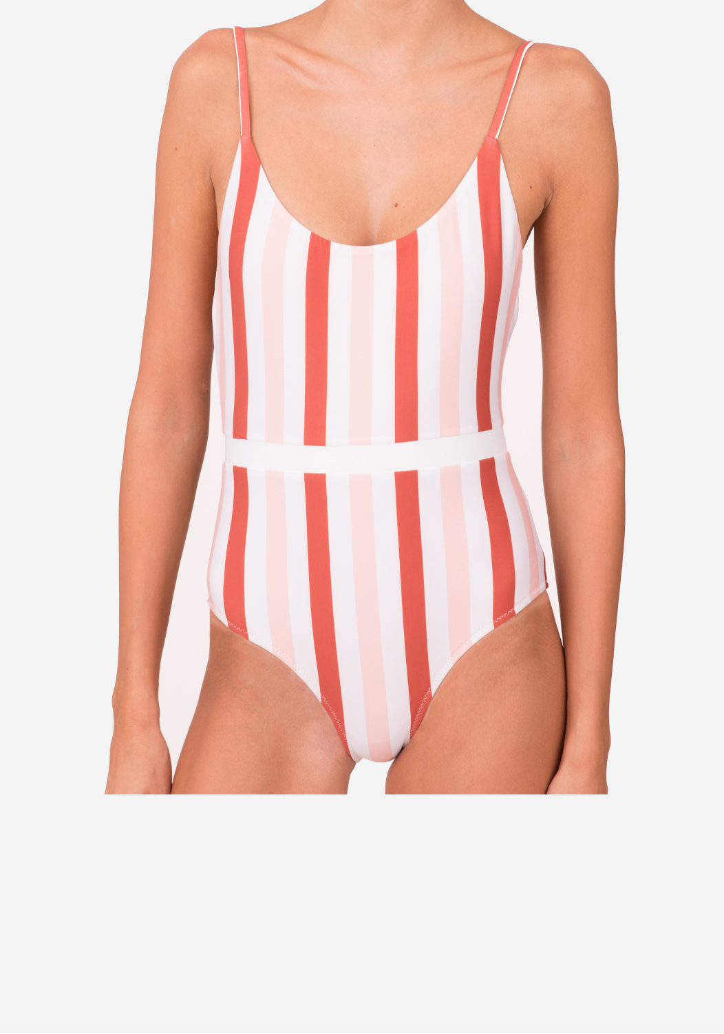 Striped One Piece Swimsuit - recycled nylon.