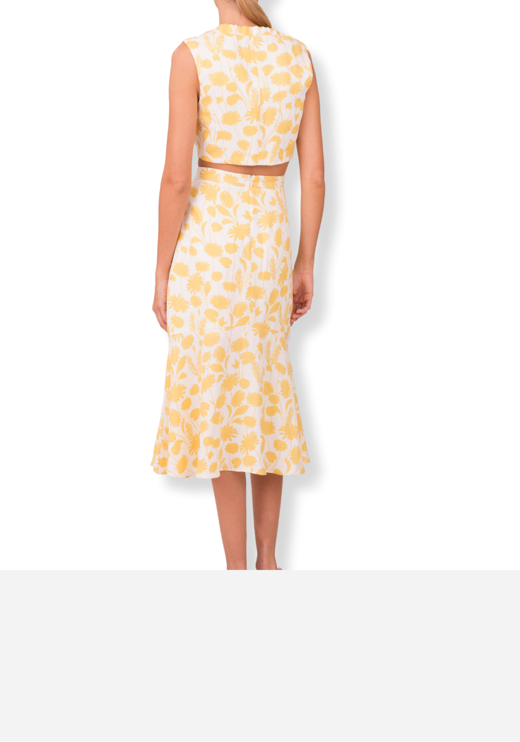 Yellow Floral Cotton Skirt