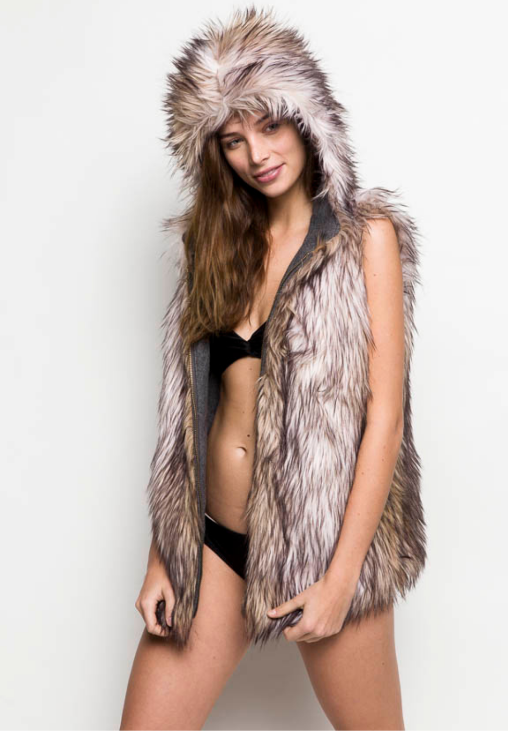 Cozy Reversible Faux Fur Hooded Vest