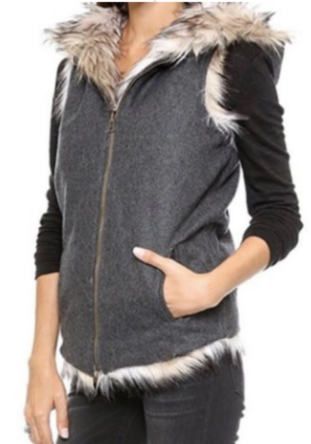 Cozy Reversible Faux Fur Hooded Vest