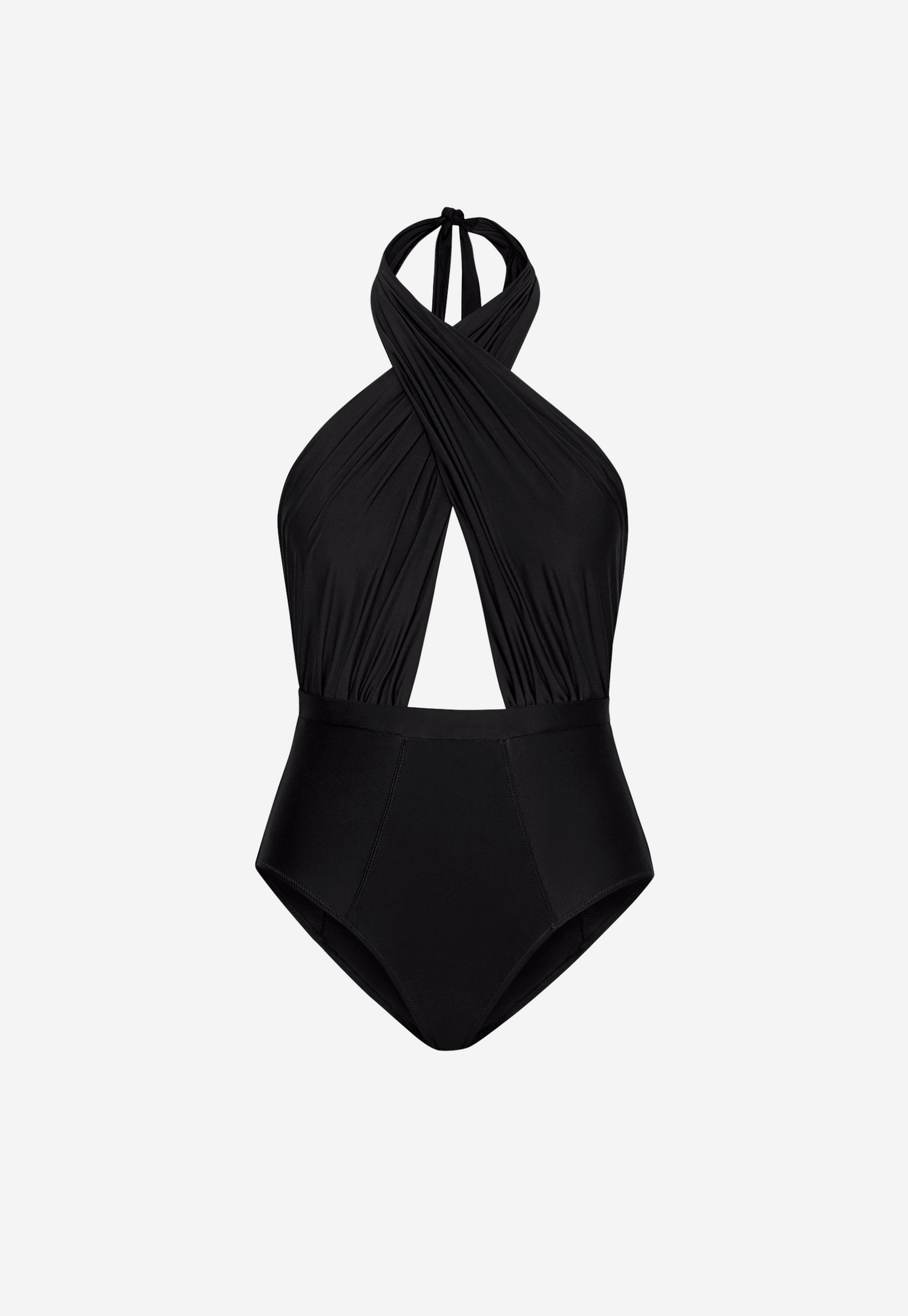 Cabana Black Halter One Piece Swimsuit recycled nylon 6 Shore Road